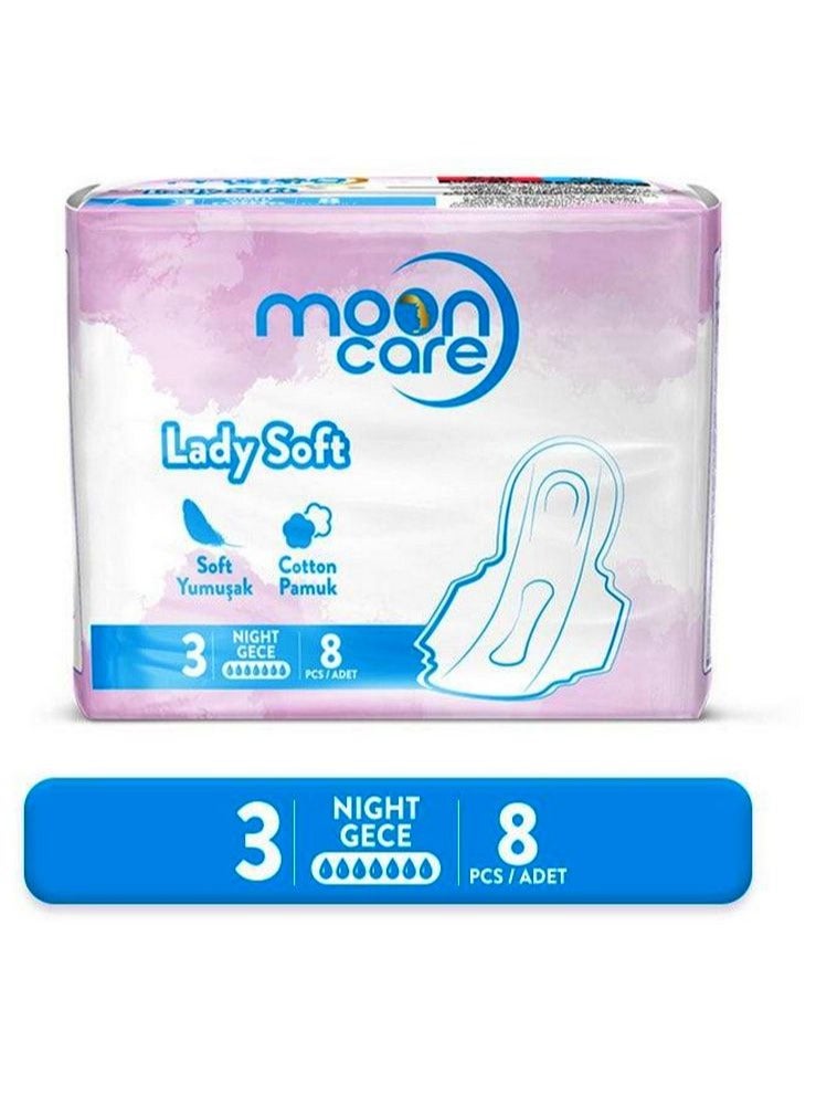 MOON Care Lady Soft Sanitary Napkin Night White