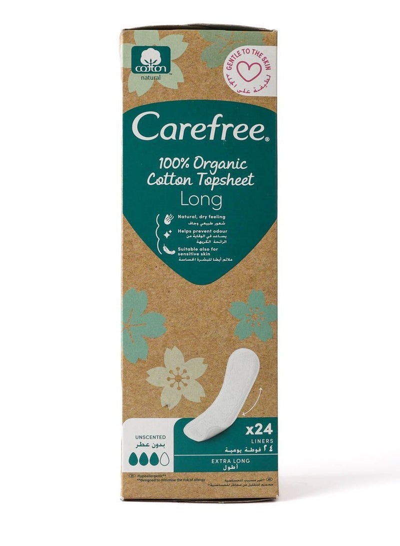 Carefree Organic Cotton Long Unscented Liners