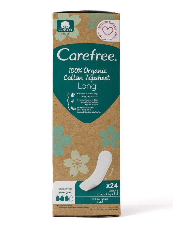 Carefree Organic Cotton Long Unscented Liners